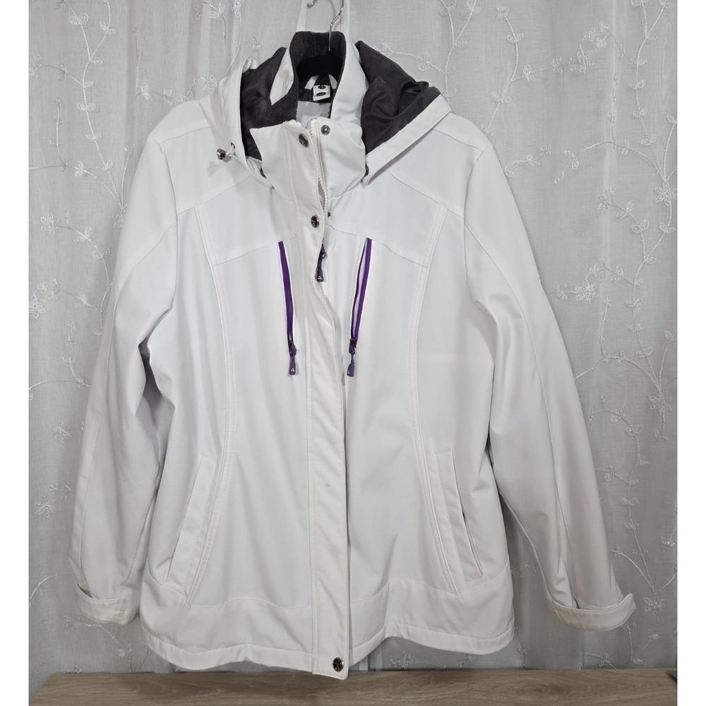 Gerry White Coat Jacket Soft  Shell Purple Accents Shell XL‎  Outer Shell Only